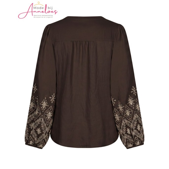 Red Button Blouse Embroidery SRB5152 Espresso Red Button Blouse Embroidery SRB5152 Espresso